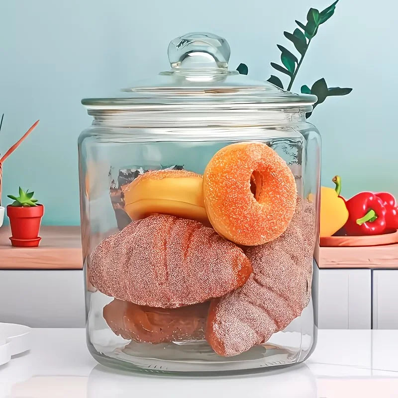 Set (2) Glass Pantry Jars w/Flip Lids – Ideal for Pantry & Kitchen Countertops