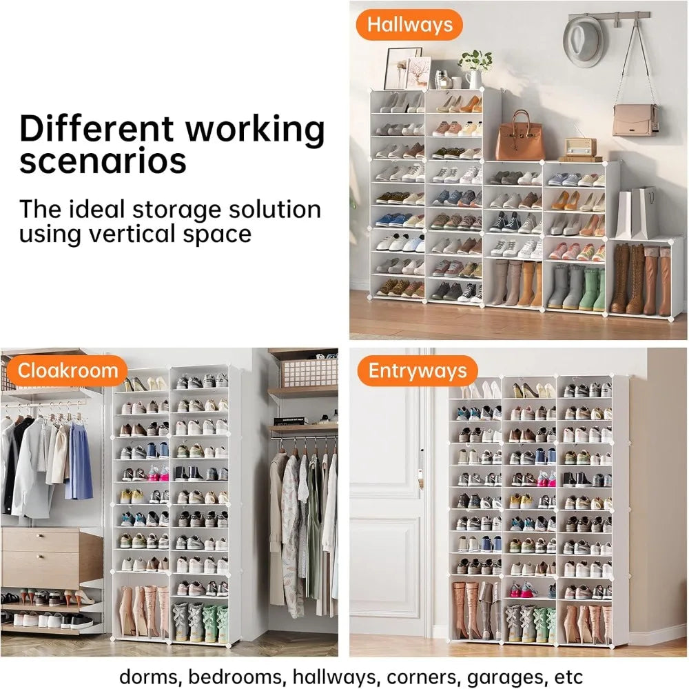 72 Pair Shoe Organizer, Tall - White (48x12x72in)