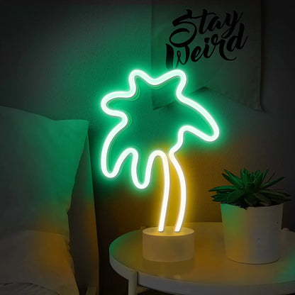 Desktop Palm Tree Neon Light, Battery/USB Powered