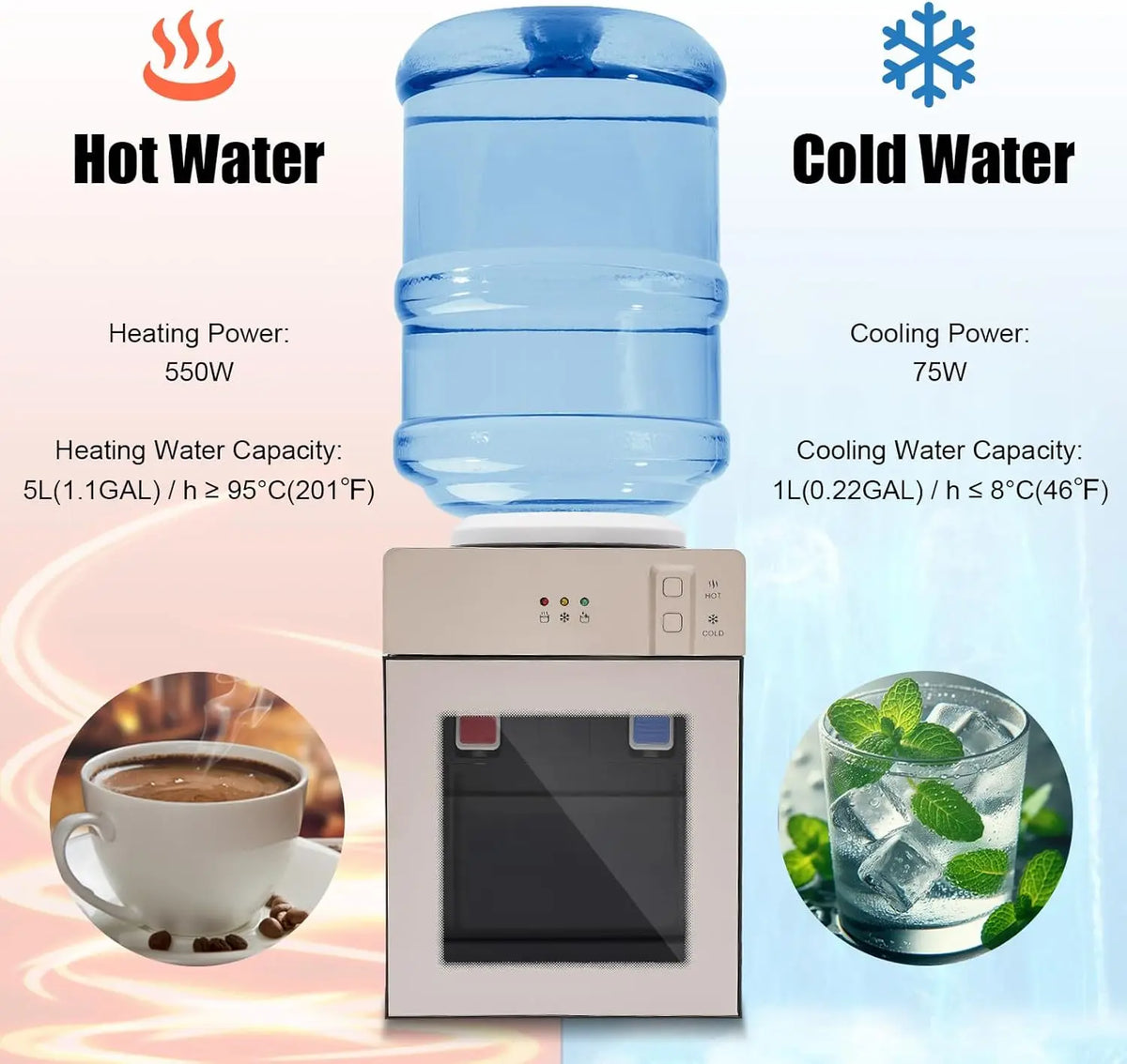 5 Gallon Top Loading  HOT and COLD Water Dispenser