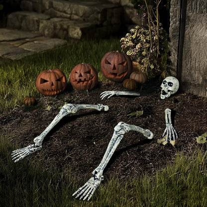 5pc Halloween Skeleton, Life Size Skeleton, Yard Stakes