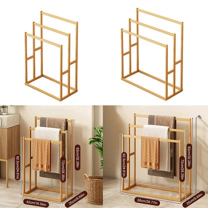 3 Tier Freestanding Wooden Towel Rack