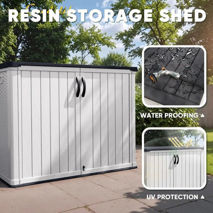 Weatherproof Outdoor Storage Cabinet, 26 Cu. Ft., Lockable Door,