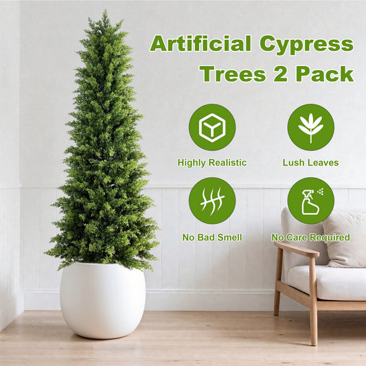 2'-3'-4'-5' Artificial Tall Cypresses Tree, 2pcs