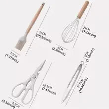 19pc Kitchen Knives and Silicone Utensils w/Holder