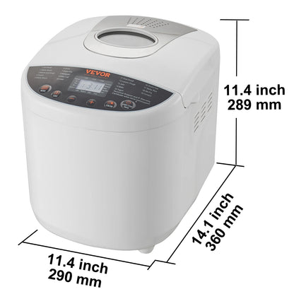Automatic 2/3lb Bread and Dough Maker, Nonstick Ceramic Pan