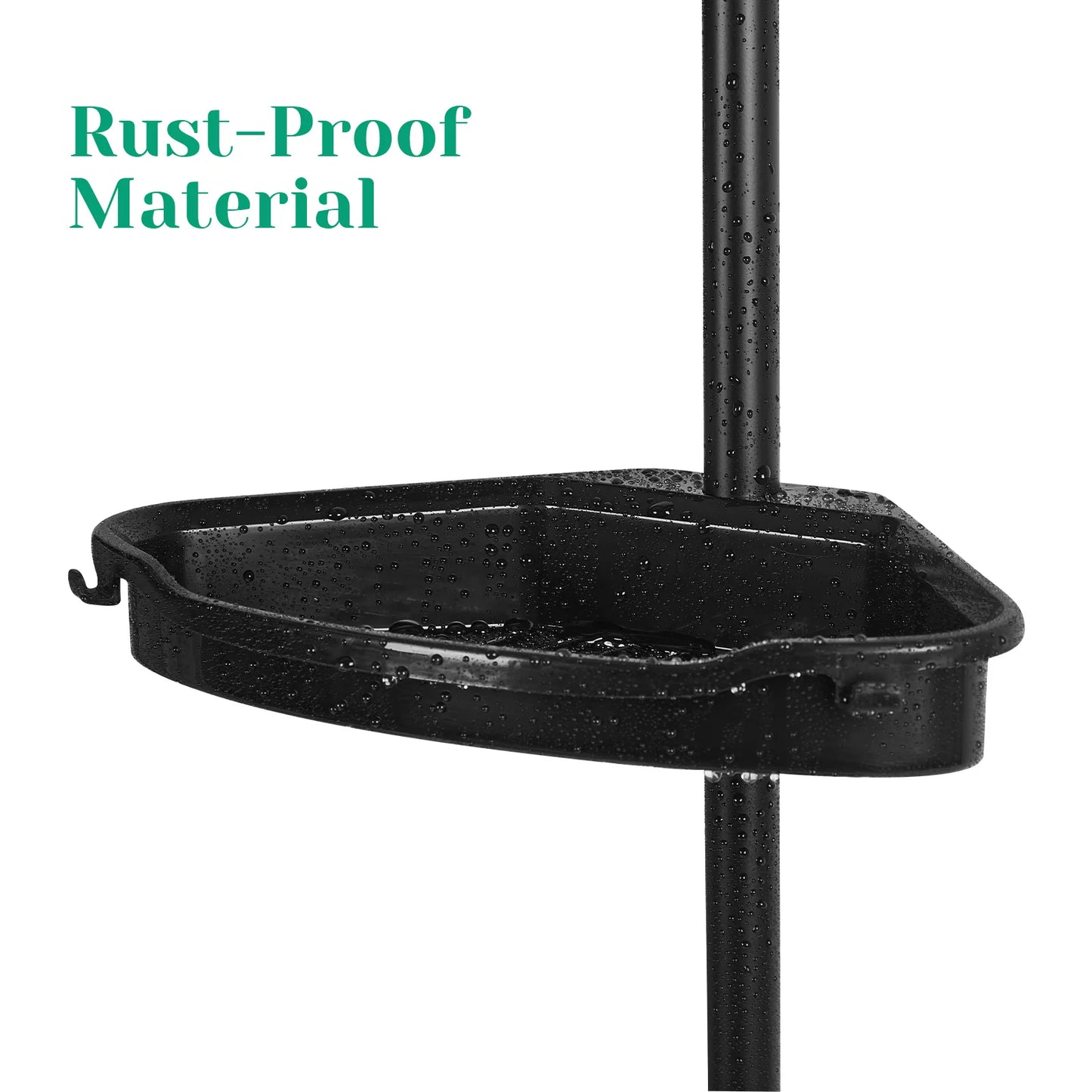 122" Adjustable Corner Shower Caddy with Tension Pole, 4-Tier