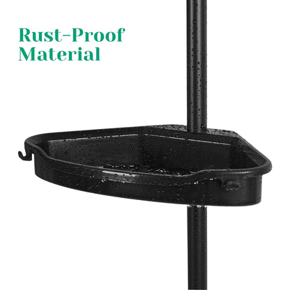 122" Adjustable Corner Shower Caddy with Tension Pole, 4-Tier