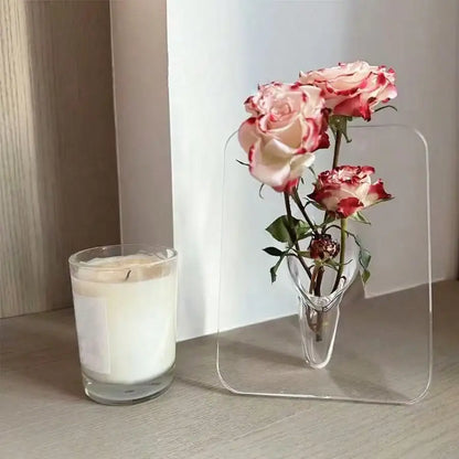 Clear Acrylic Vase for Flowers, Modern Art Vase