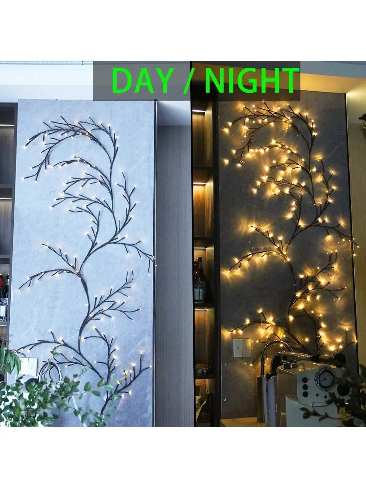 1pc 96 LED 6Ft Flexible Tree Branch Willow Fairy Lights w/8 Modes