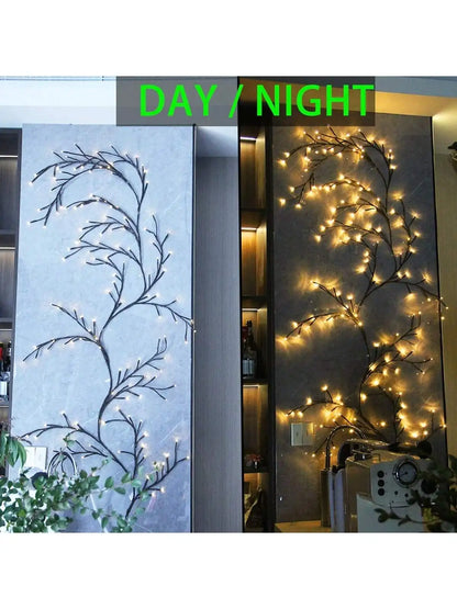 1pc 96 LED 6Ft Flexible Tree Branch Willow Fairy Lights w/8 Modes