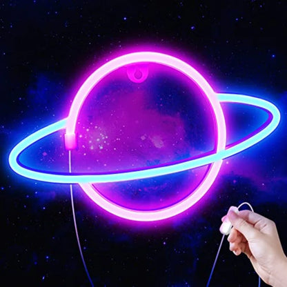 USB Powered Saturn LED Neon Light with On/Off Switch