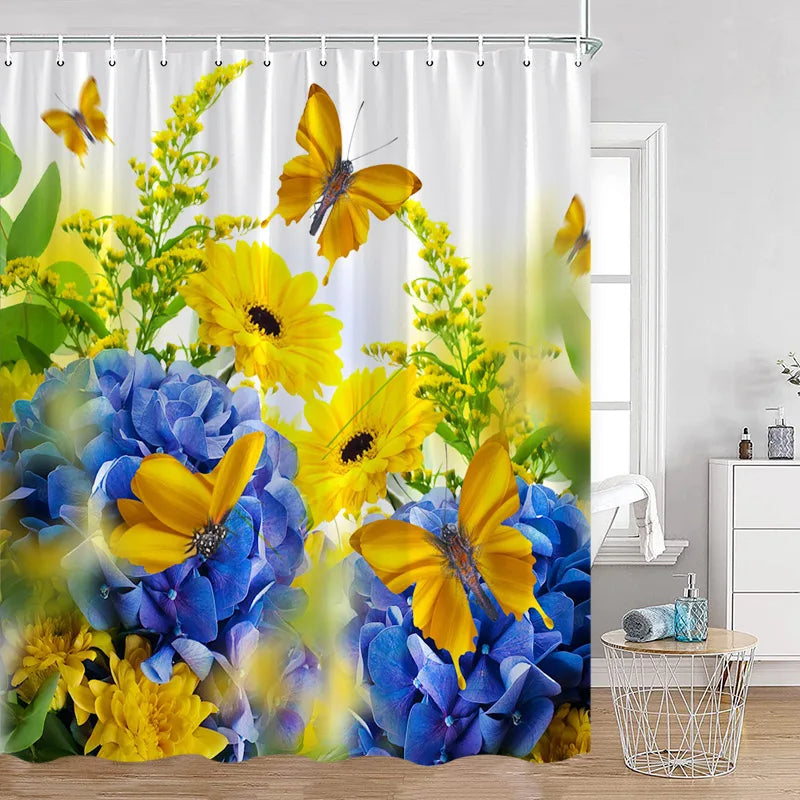 Red Roses Floral Shower Curtain, Romantic Flower