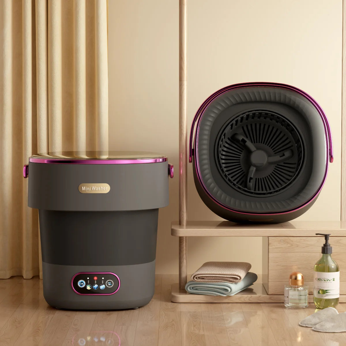 Portable Mini Washing Machine w/Spin Dryer, Underwear, Baby Clothes