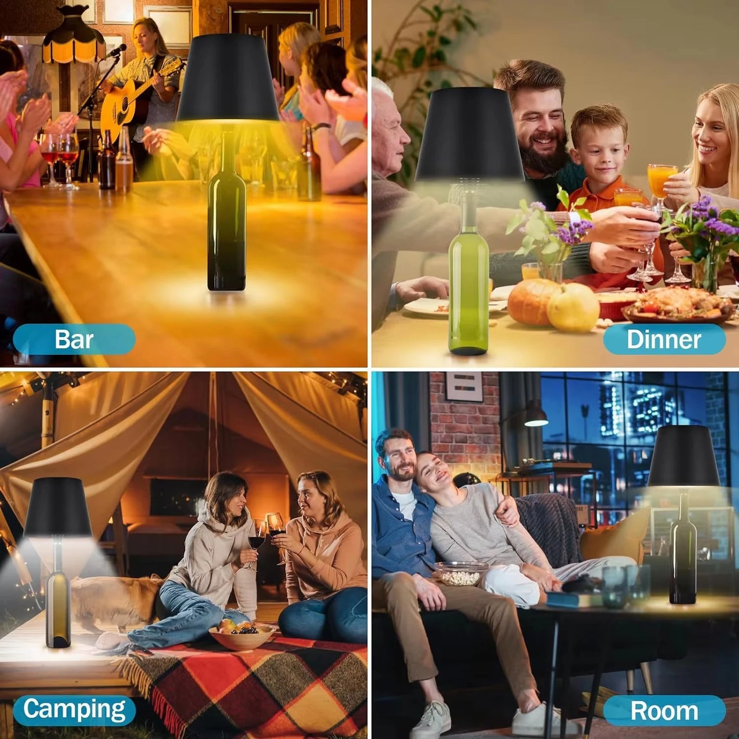 Touch LED Bottle Lamp, USB Rechargeable Mood Bottle Lamp