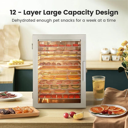 10.9ft² Food Dehydrator Machine, 12 Stainless Steel Trays