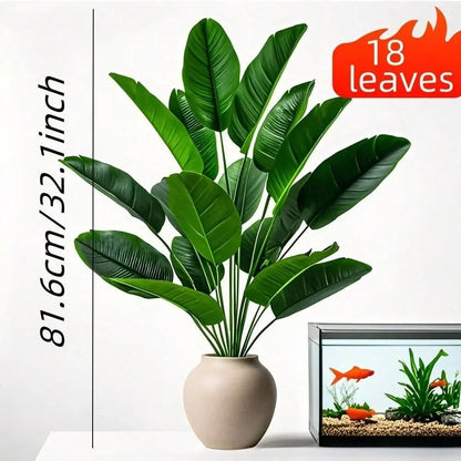 1pc 12-18-24 Leaves, Fake Banana Plants, Real Touch