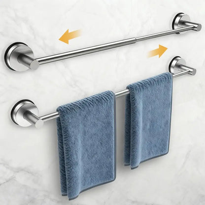 2pk Adjustable Suction Cup Towel Bars for Bathroom, Stainless Steel