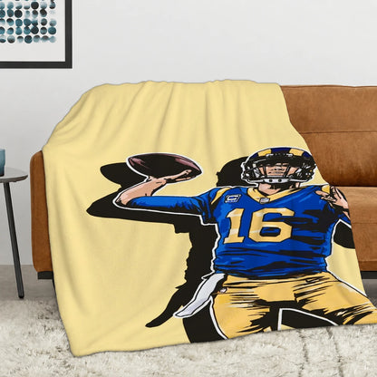 1pc Vintage American Football Player Print Throw Blanket