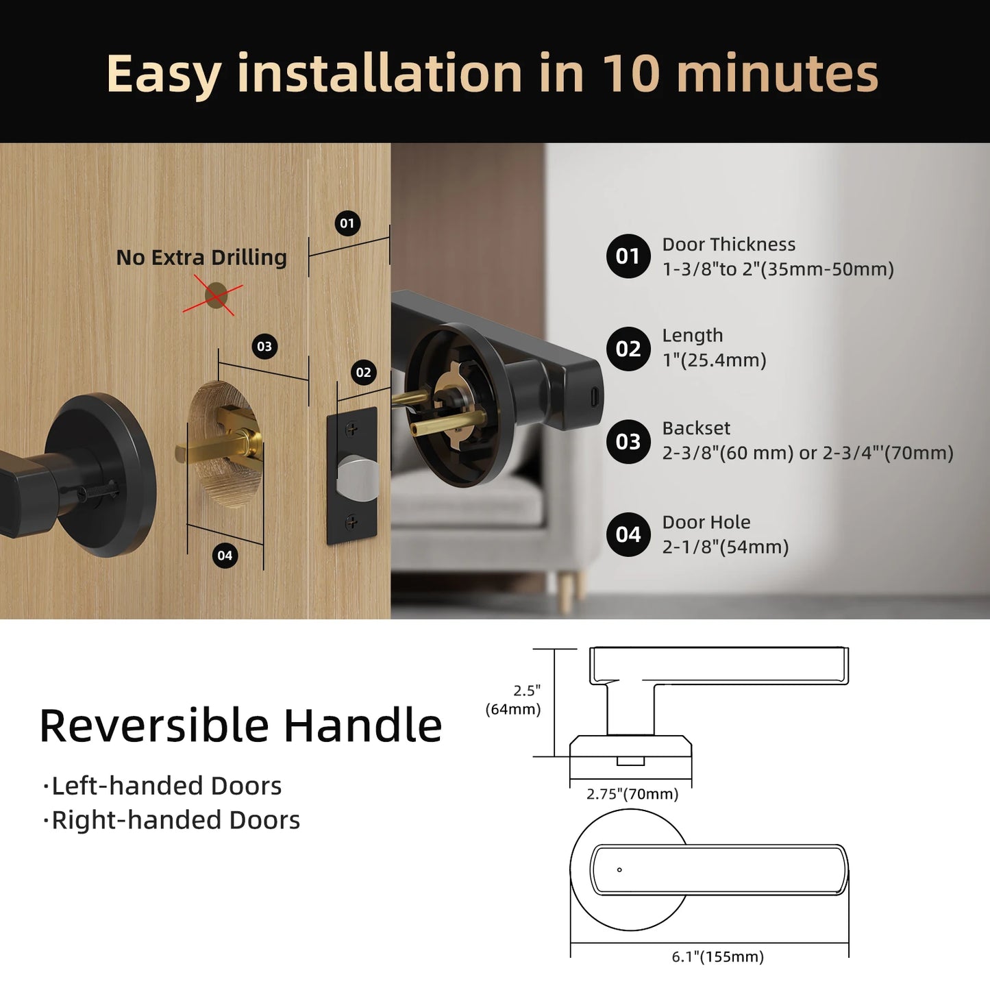 Smart Lock, Fingerprint Door Lock, App Control Passcode