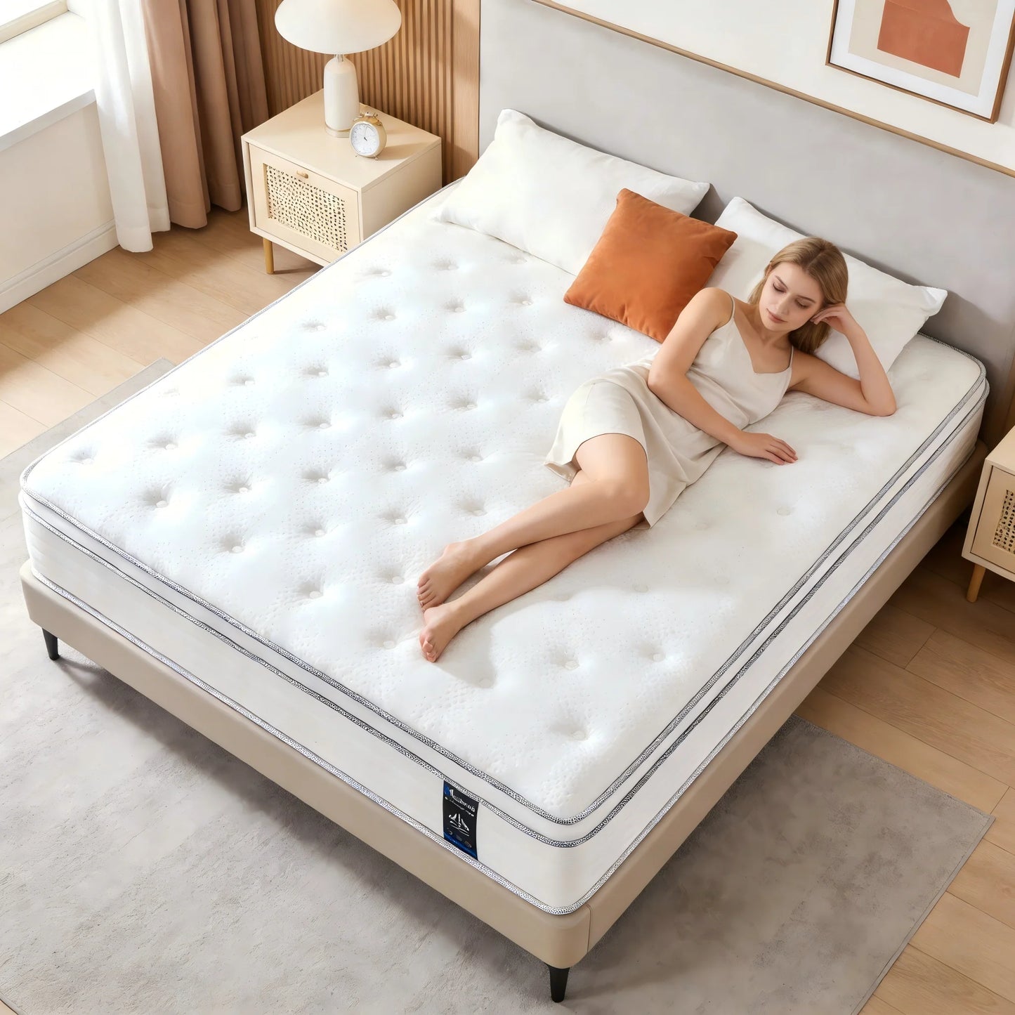 14\12\10 Inch, Breathable Hybrid Mattress in a Box, K-Q-F