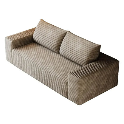 Boneless 71.3" Seater Couch, Loveseat, Fluffy Corduroy with Wide Armrest