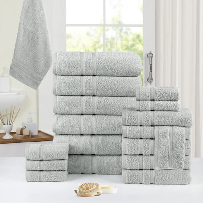 Luxury 18pc Zero Twist Egyptian Cotton Towel Set, Ultra Soft