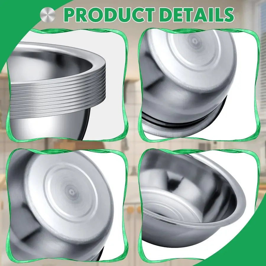 12 Pcs Stainless Steel Mixing Bowls,