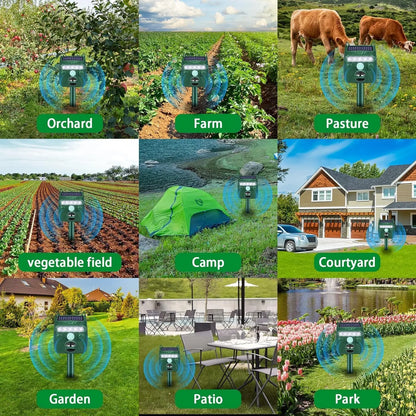 1pk Outdoor Solar Animal Repellent, Motion Sensor & LED