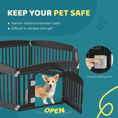 Portable 6 Panel 24" Expandable Durable Pet Fence Indoor/Outdoor