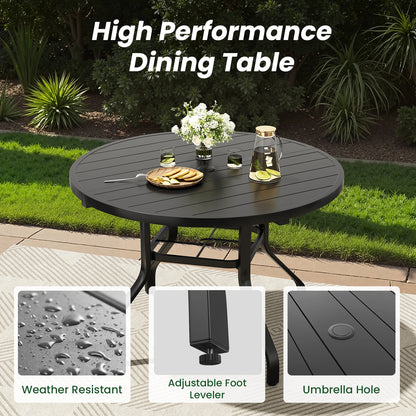 7pc Outdoor Round Patio Table with 6 Chairs