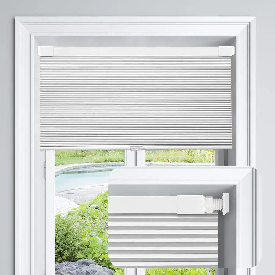 Cordless Cellular Shades, No Tools, No Drill, Black-out