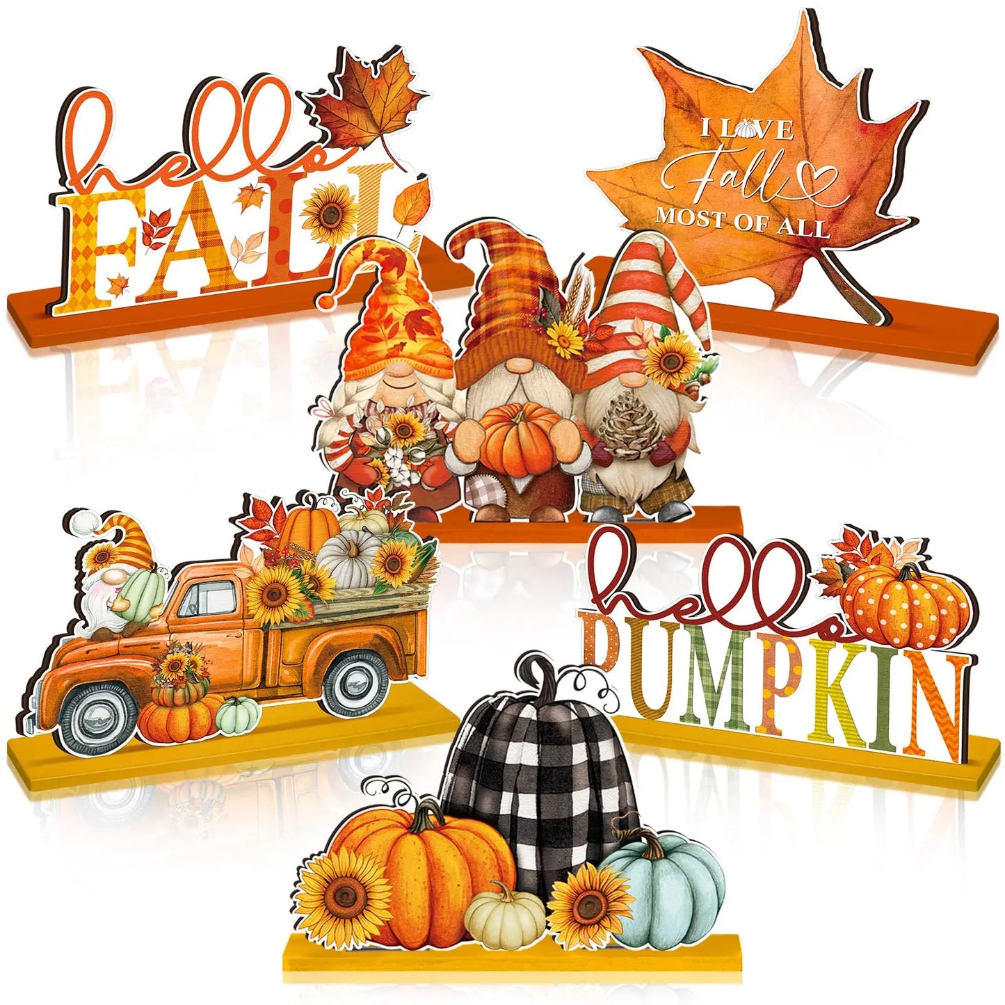 6pc Fall Decor, Thanksgiving Table Decorations Centerpieces