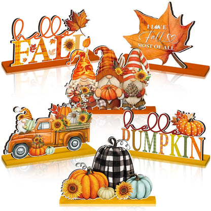 6pc Fall Decor, Thanksgiving Table Decorations Centerpieces