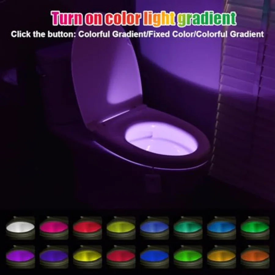 2pc Motion Sensor LED Toilet Night Lights, w/Star Projector, 16 Colors Changing