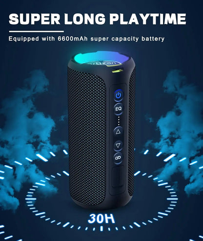 X8 Pro Portable Bluetooth Speaker w/40W Stereo Sound, Waterproof, Lights