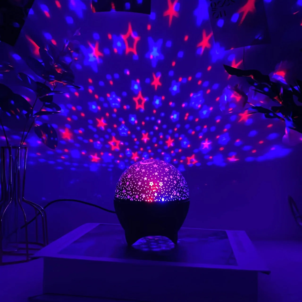 LED Night Light Starry Sky Galaxy Moon Projector Light Auto Color Changing USB