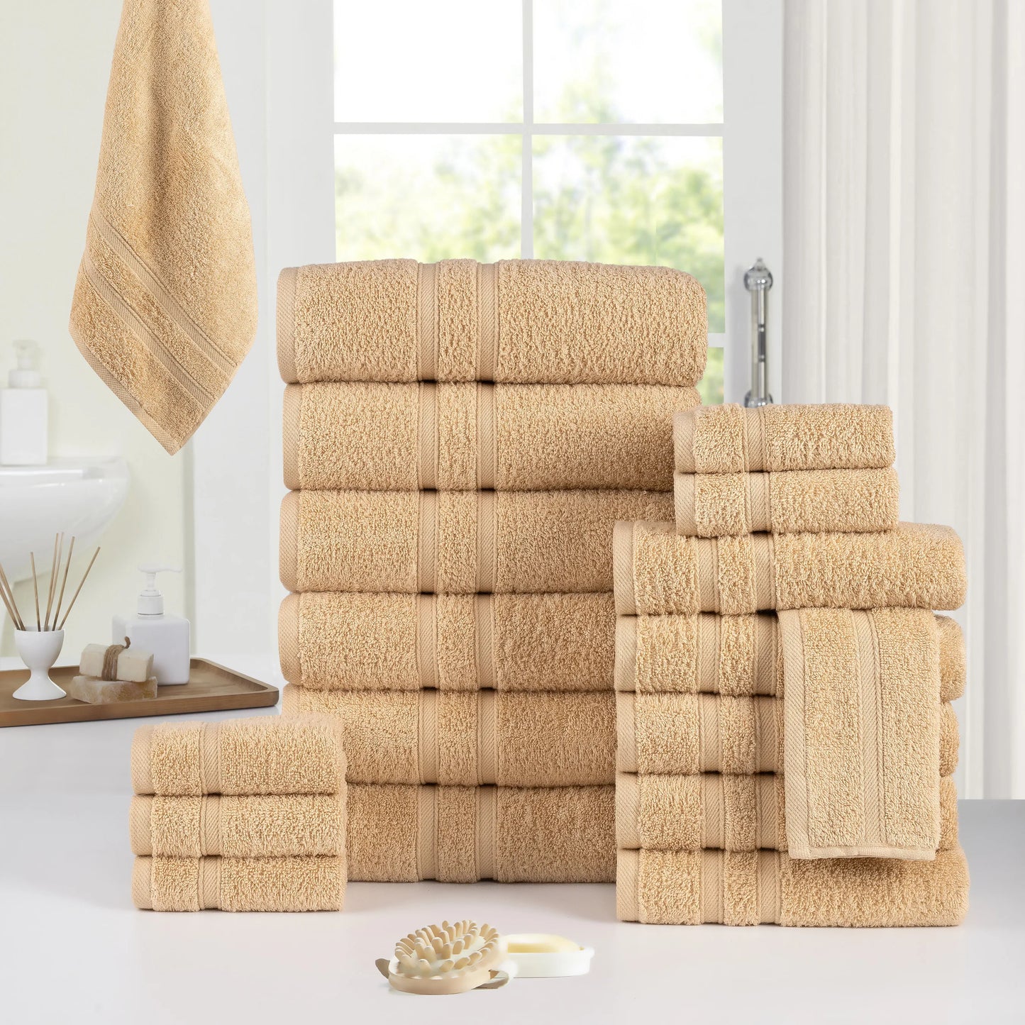 Luxury 18pc Zero Twist Egyptian Cotton Towel Set, Ultra Soft