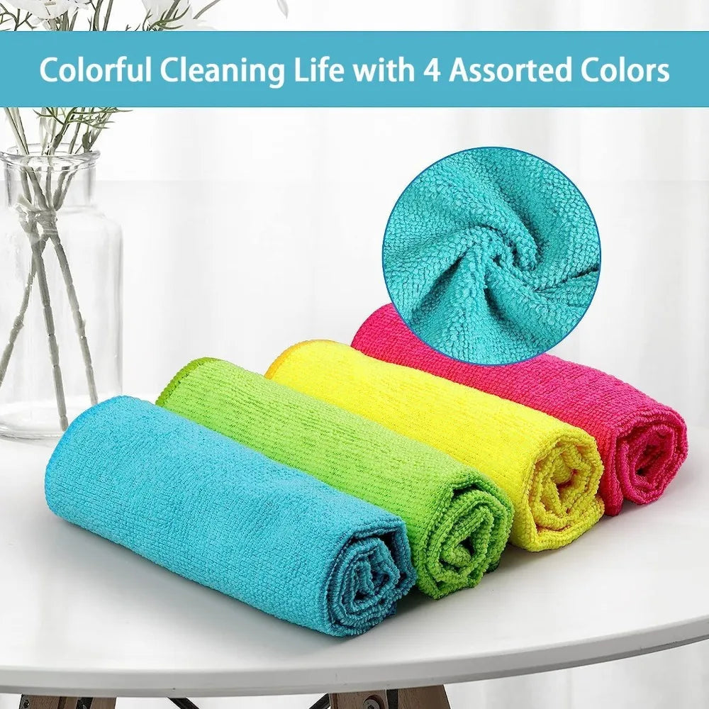 12 Pack Microfiber Cleaning Cloth 210GSM Ultra Soft High-Density Towels