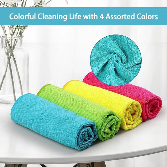 12 Pack Microfiber Cleaning Cloth 210GSM Ultra Soft High-Density Towels