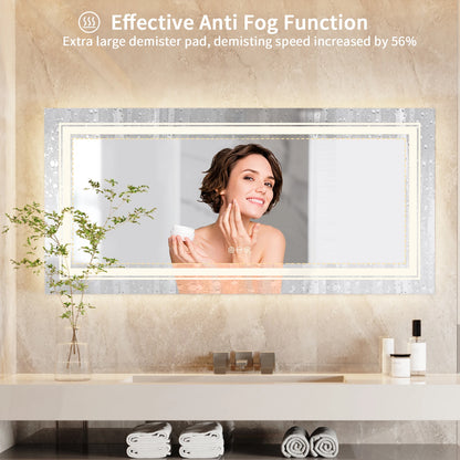 Jumbo Illuminated Mirror, Front and Backlit Light,