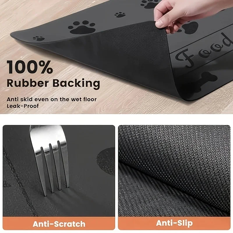 Waterproof Rubber Backing Quick Dry Pet Feeding Mat