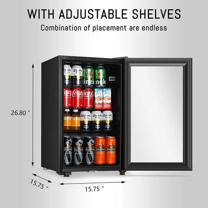 2.3 cu. ft. Mini Glass Door Beverage Cooler w/Adjustable Shelves