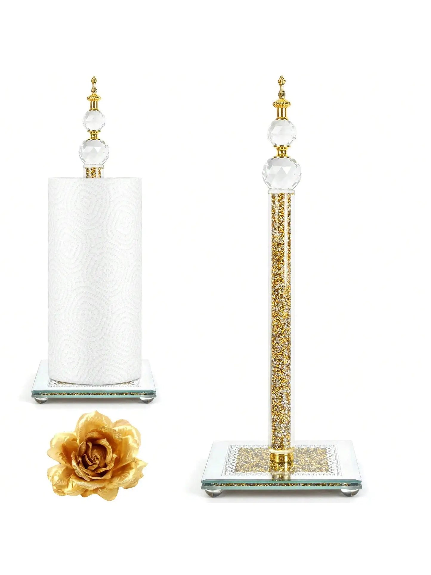 Crystal Bling Silver Paper Towel Roll Holder