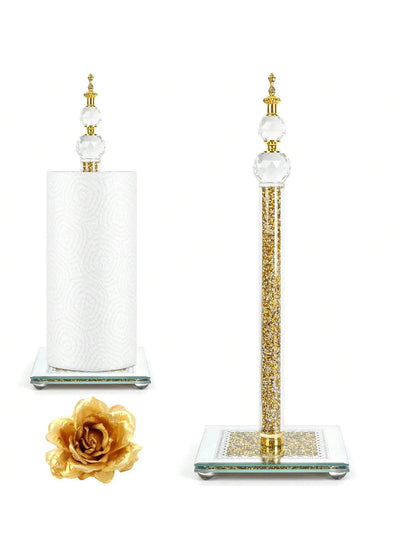 Crystal Bling Silver Paper Towel Roll Holder