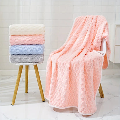 Coral Velvet Bath Towel, Thickened, Enlarged, Soft, Quick-Drying