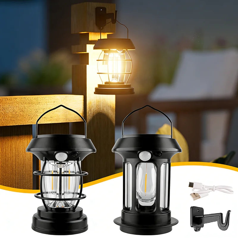 1pc Solar Motion Sensor Lanterns, Outdoor Hanging Lamps, Waterproof Lights