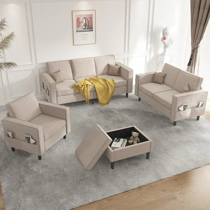 Living Room Sectional Couche(s) Set, 78" Width 3-Seater Small Couch