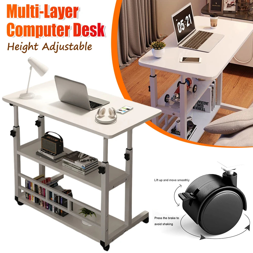 Multi-Layer, Adjustable Wooden Computer Desk Workstation