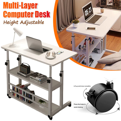 Multi-Layer, Adjustable Wooden Computer Desk Workstation